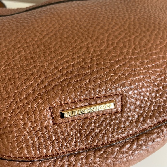 Like New REBECCA MINKOFF Pebbled Leather Studded Saddle Bag - Picture 8 of 9